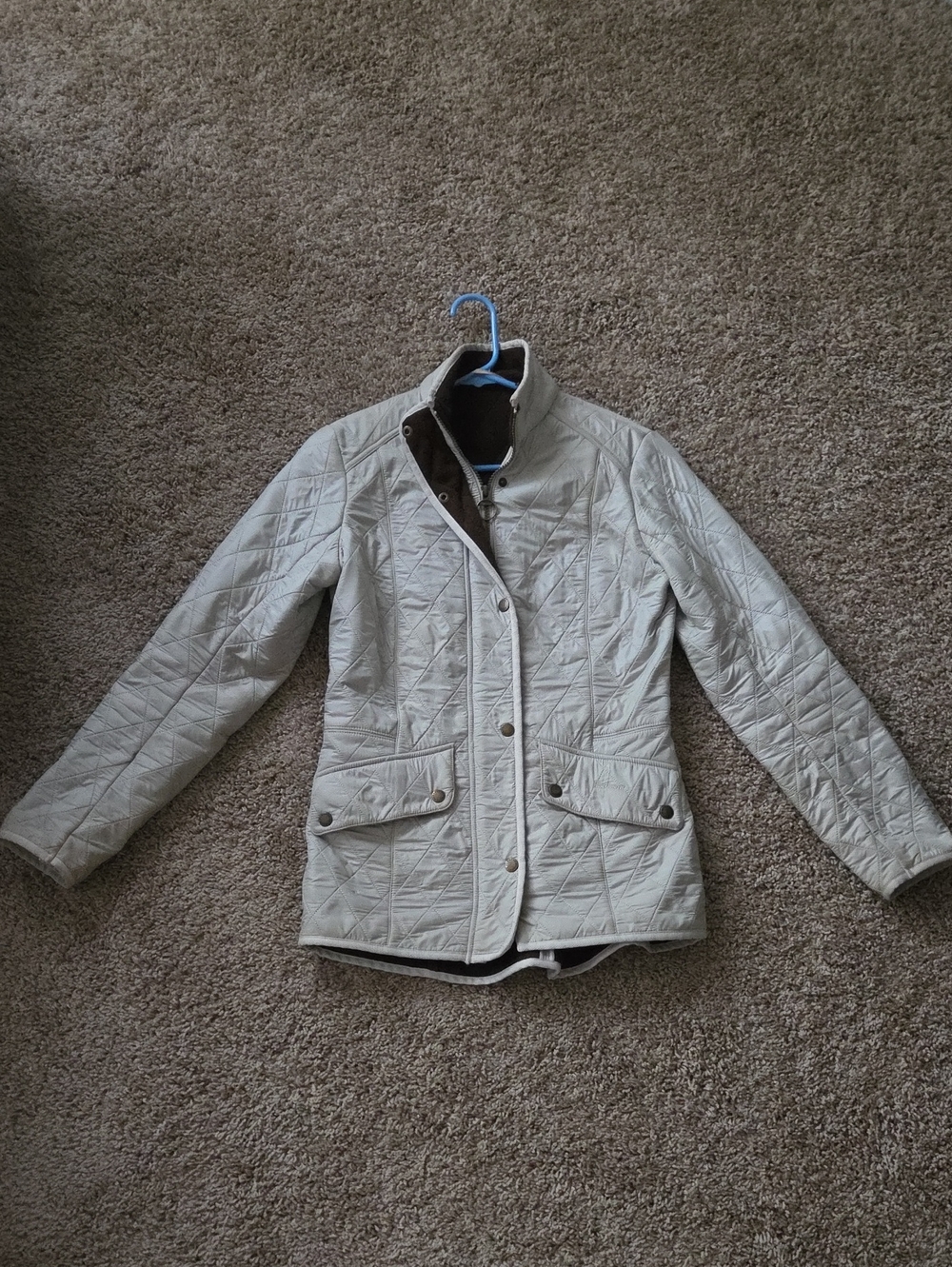 Barbour Light Beige Quilted Utility Jacket